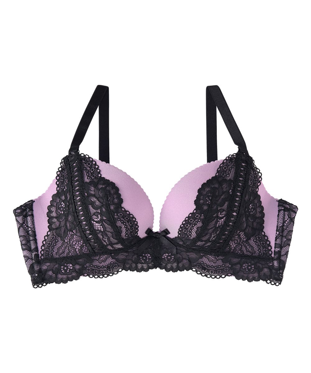 Luster 超盛ブラ(R) サテン　ブラジャー&ショーツ　ブラック aimerfeel ブラジャー 単品 Luster 超盛ブラ(R) 単品ブラジャー 女性