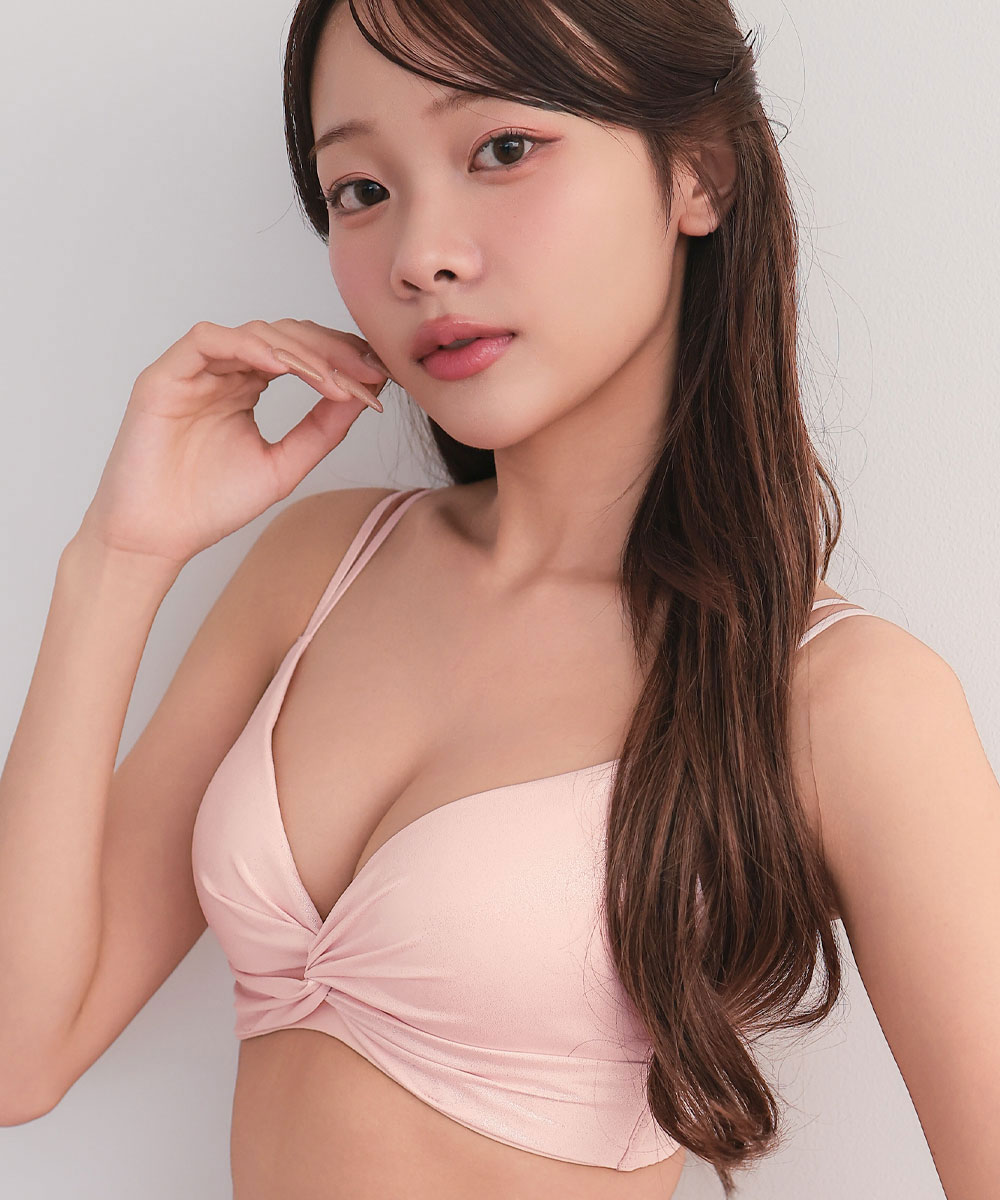 ラメ フロントクロス ノンワイヤー超盛ブラ(R)