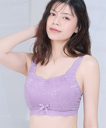 小さく見せる ノンワイヤー 単品ブラジャー (グラマーサイズ)