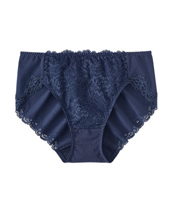 レース深ばき 綿混 プレーンショーツ