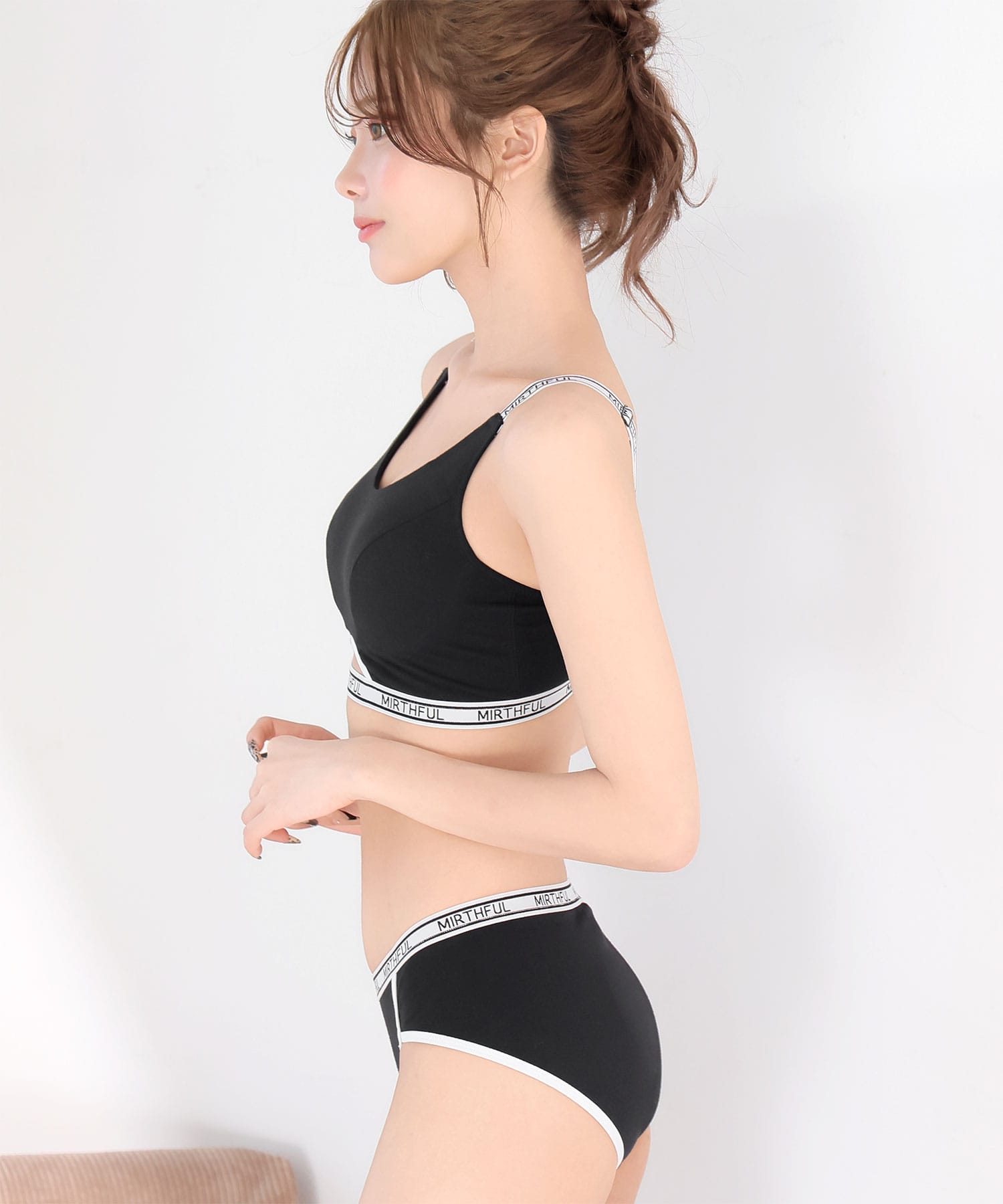 ノヴァベル 綿混 ノンワイヤー ブラジャー&ショーツ