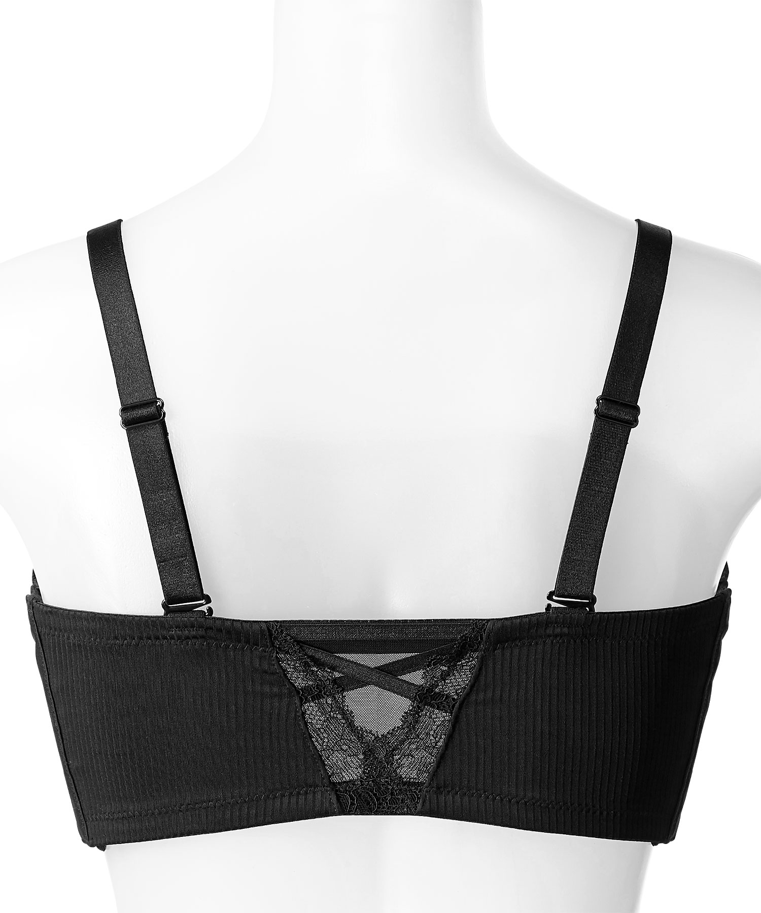 リブ 2WAY 谷間カバー 脇高 単品ブラジャー (FGHカップ)