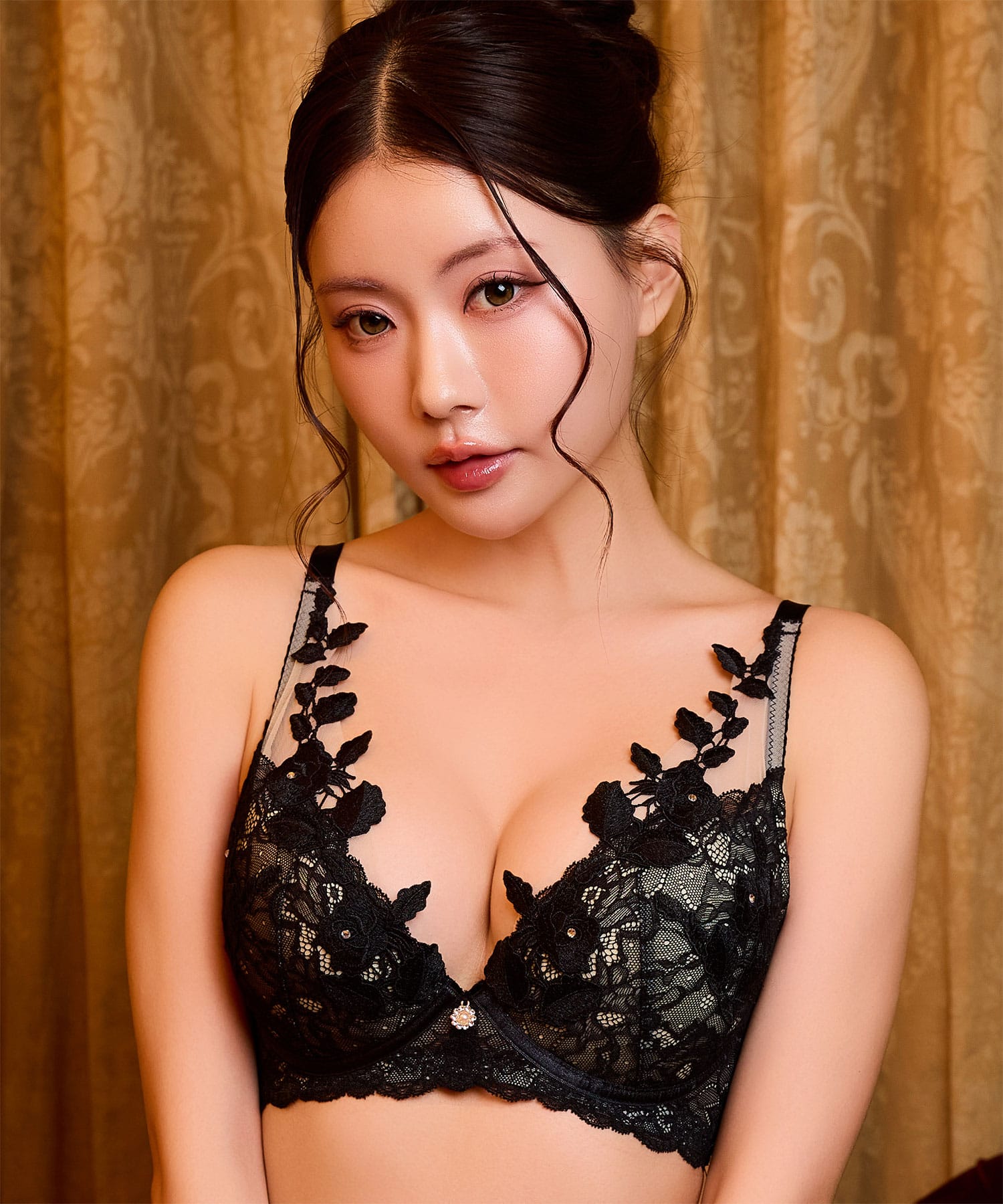 《予約商品》ヌーディレース 脇高 ブラジャー&ショーツ