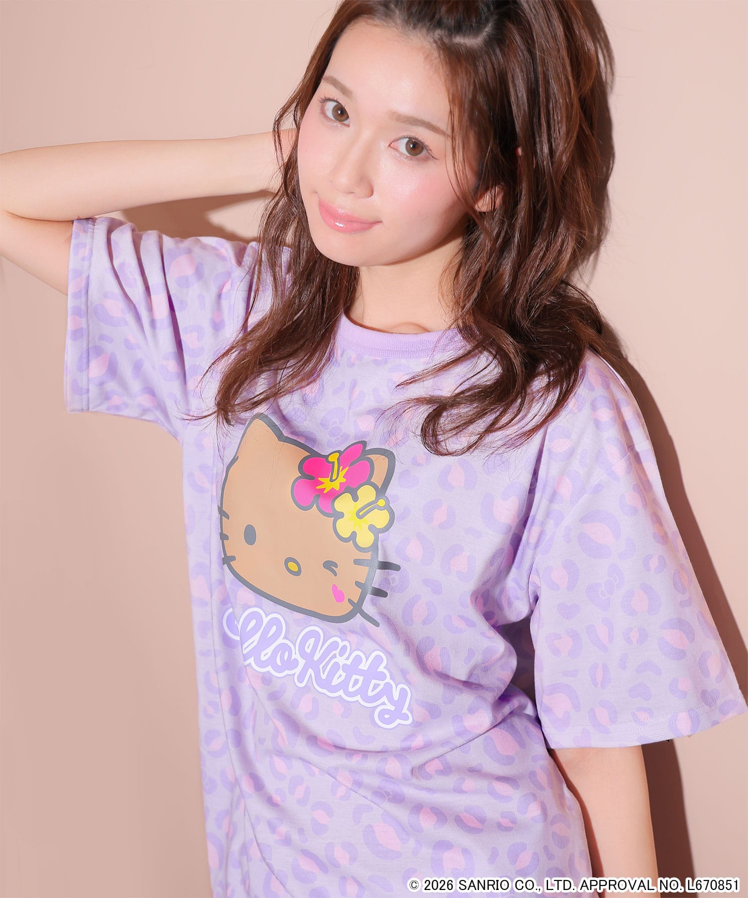ハローキティ サマー 半袖 上下セット:MODEL:166cm/SIZE:L