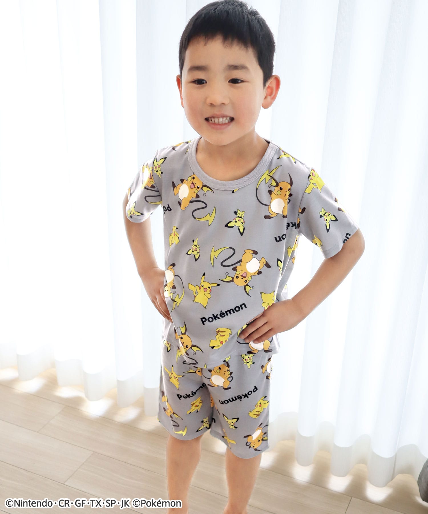 ポケモン 総柄 キッズ 半袖 上下セット:MODEL:119㎝/SIZE:110cm