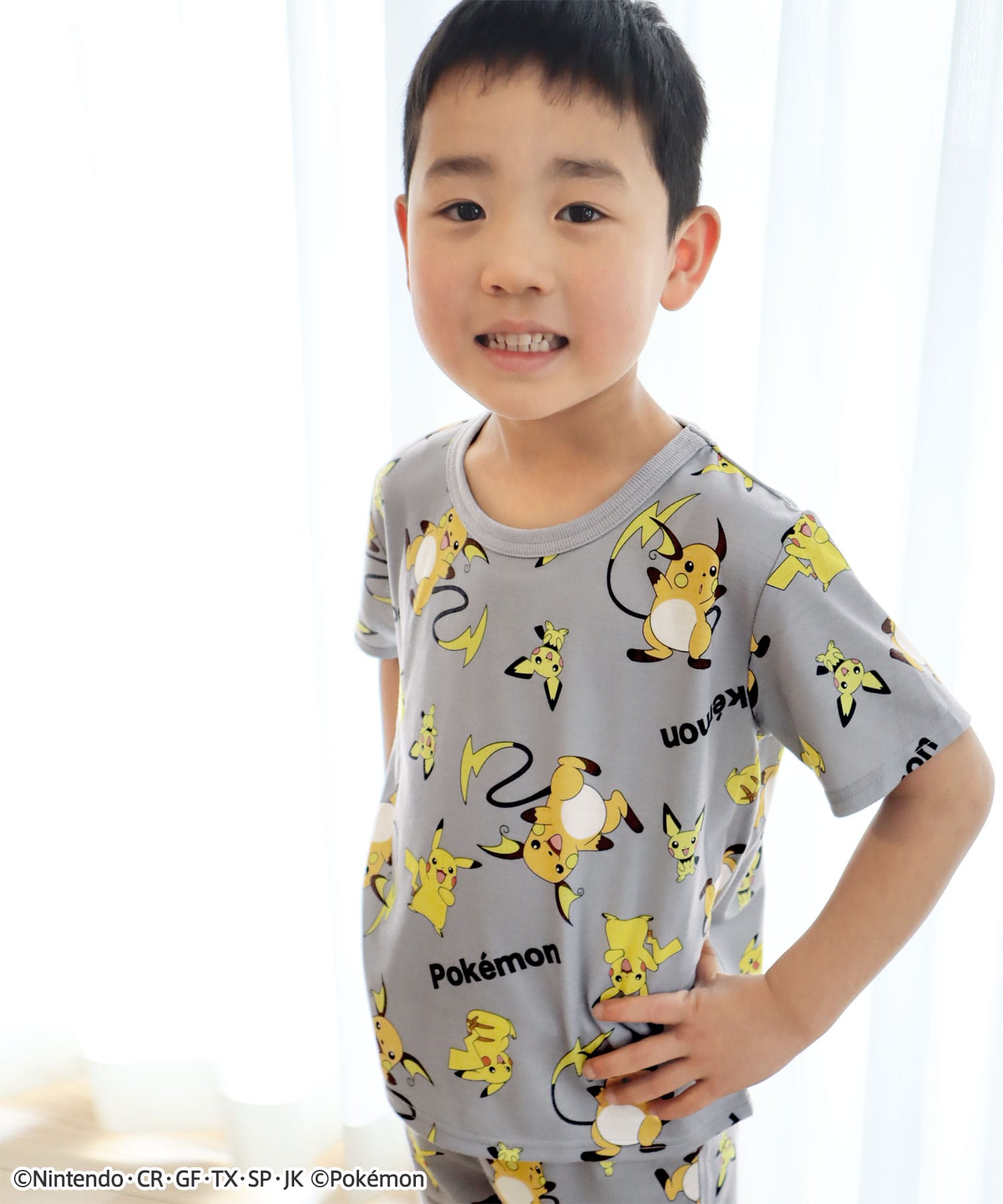 ポケモン 総柄 キッズ 半袖 上下セット:MODEL:119㎝/SIZE:110cm