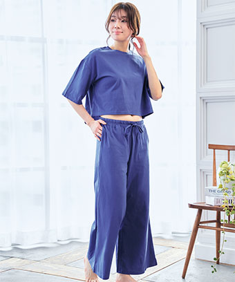 【アウトレット】綿100% 接触冷感 半袖 上下セット