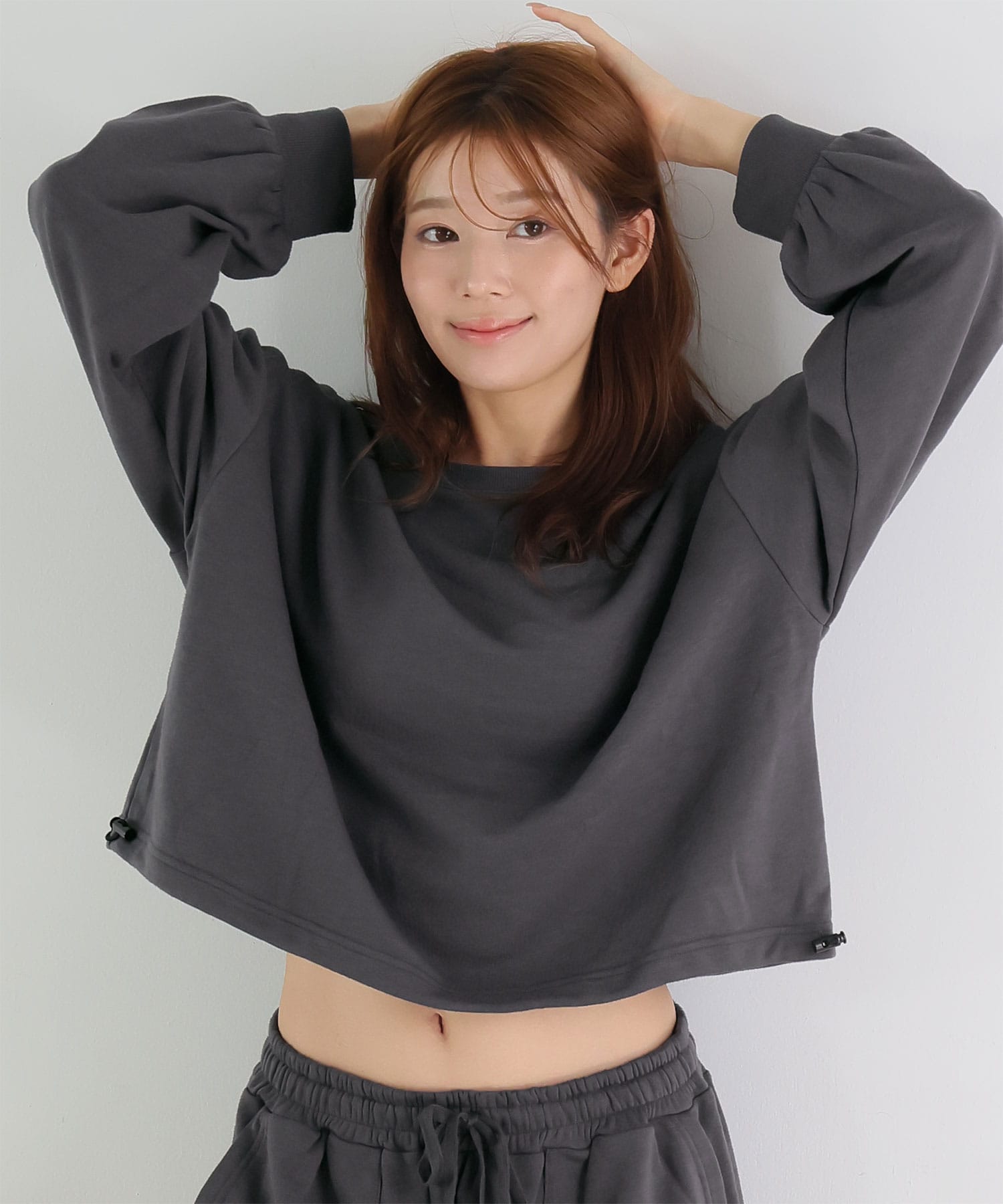 ビッグポケット スウェット 長袖 上下セット:MODEL:166cm/SIZE:L
