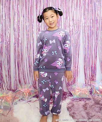 クロミ ストレッチ ソフトボア 長袖 キッズ 上下セット