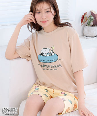 PEANUTS スヌーピー サマー 半袖 綿混 上下セット