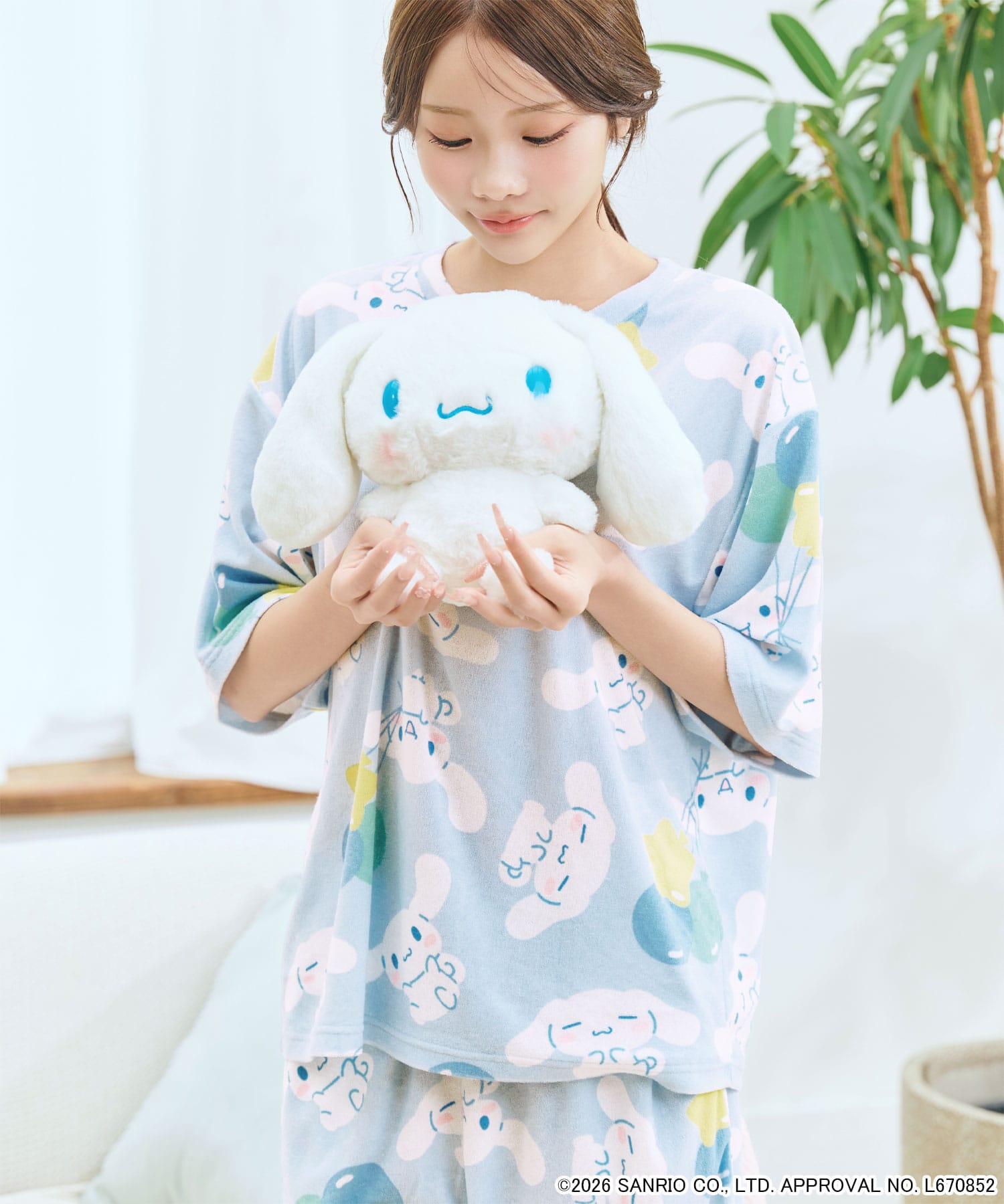 サンリオキャラクターズ パイル 半袖 上下セット:MODEL:168cm/SIZE:M