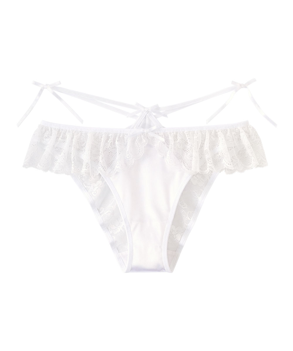 サテン レースリボン ハーフバックショーツ サテン レースリボン ハーフバックショーツ