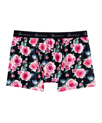ローズ柄 メンズ ボクサーショーツ (前開き)