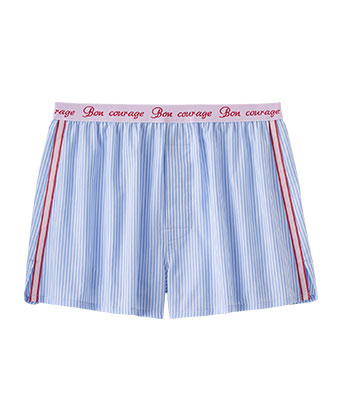 身生地綿100% リンクペア ストライプ トランクス メンズショーツ