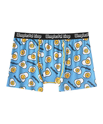 目玉焼き柄 メンズ ボクサーショーツ (前開き)