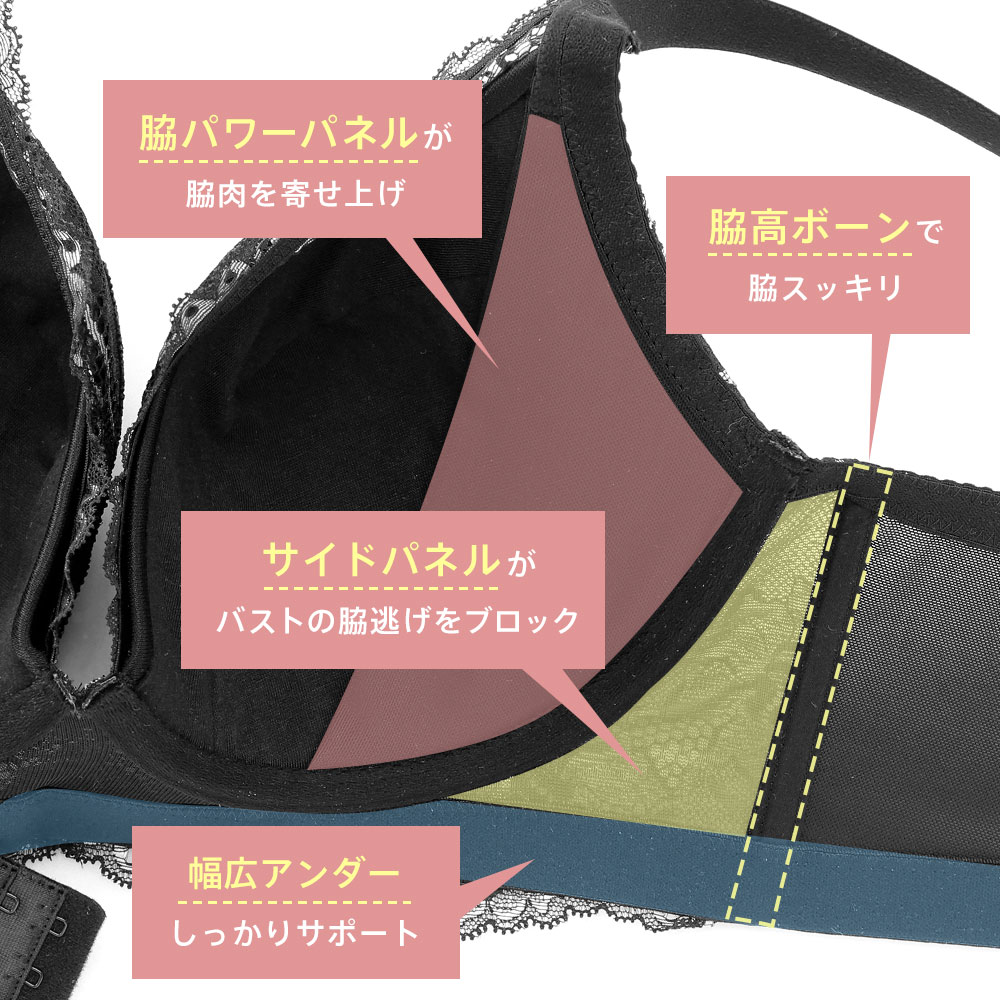 【WEB限定】バーレスク脇高ブラ(R) 6 ブラジャー&ショーツ (FGHカップ)