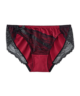 サテン カシュクールレース プレーンショーツ