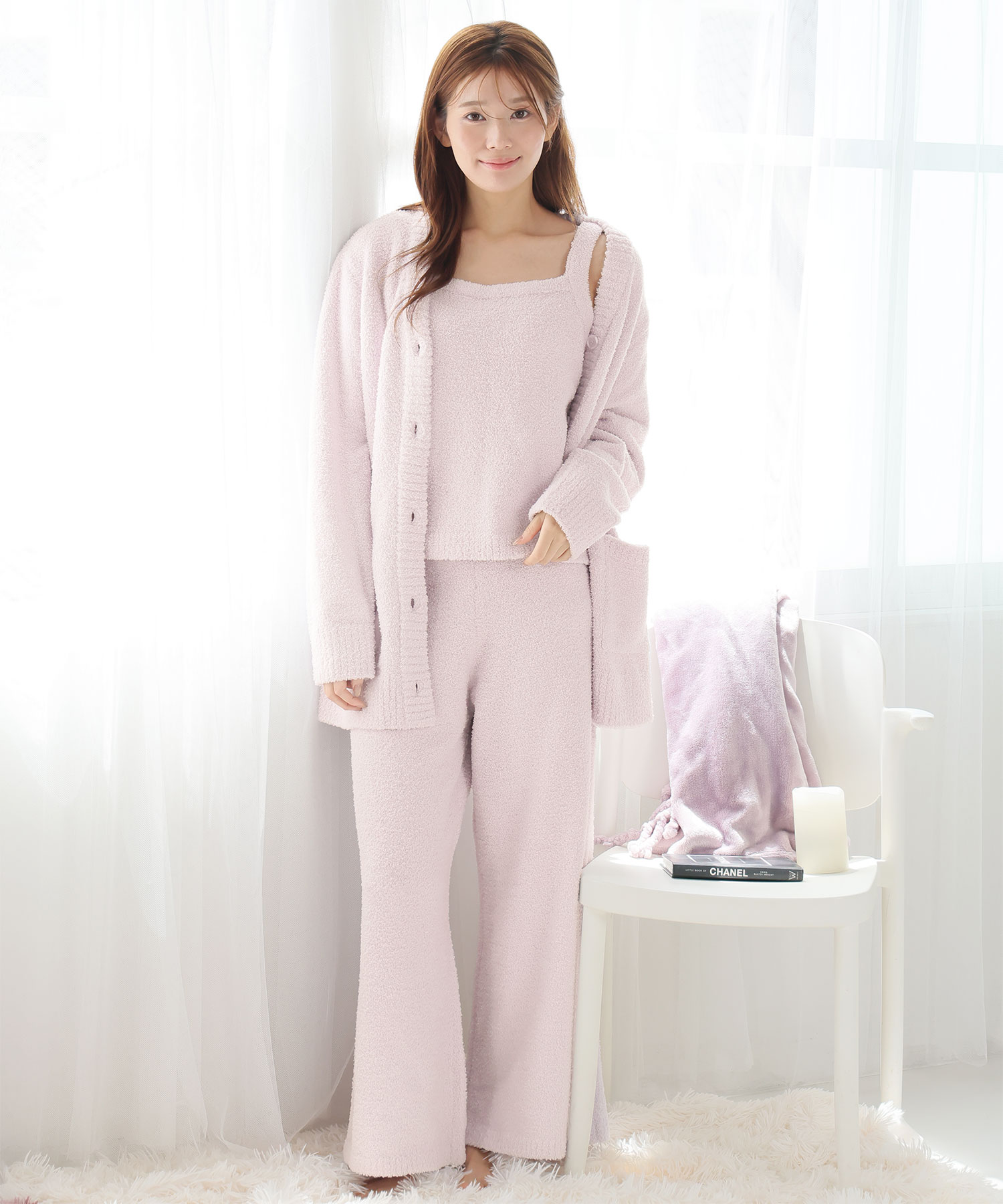 モールニット 長袖 3点セット:MODEL:166cm/SIZE:L
