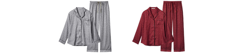 ヒョウサテン パジャマ 長袖 上下セット