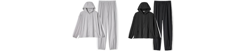 UVカット メッシュ フルジップパーカ 長袖 上下セット