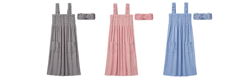 ヘアバンド付き パイル ワンピース