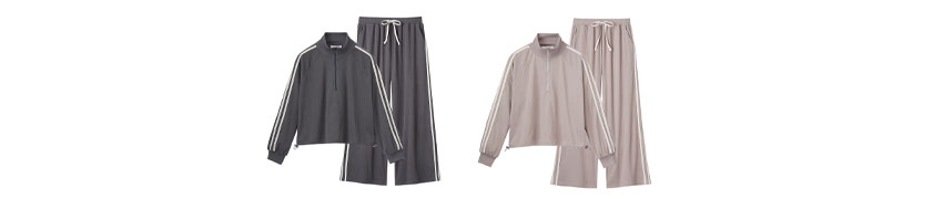 フリース ハーフジップライン 上下セット