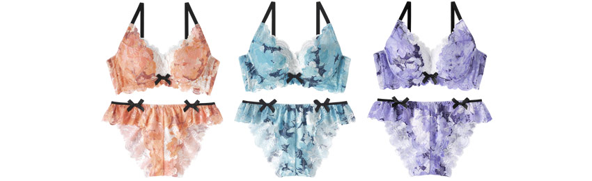 アドミレフラワー カシュクールレース脇高ブラ(R) ブラジャー&ショーツ