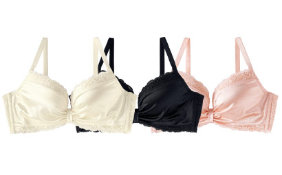 サテンリボン ノンワイヤー 超盛ブラ(R) 単品ブラジャー