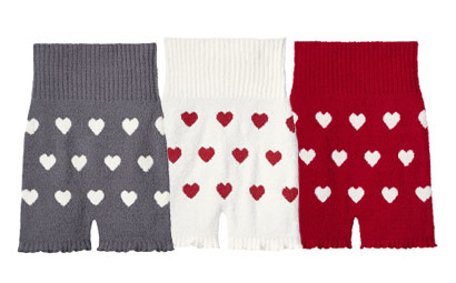 	ハート柄 ニット 腹巻付きパンツ 単品ボトムス