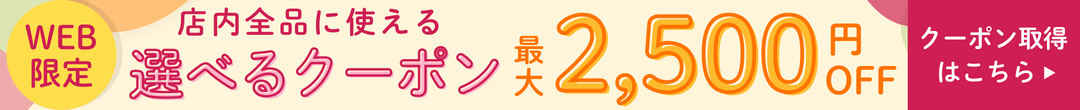 WEB限定 選べるクーポン最大2500円OFF(ヘッダー画像)
