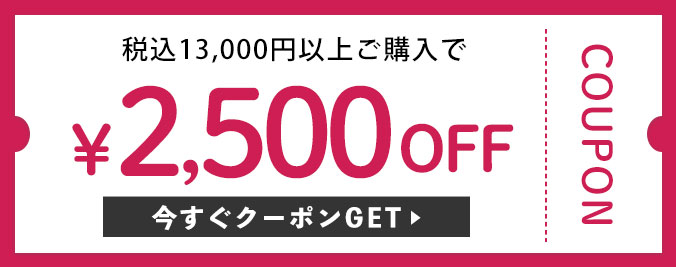 税込13,000円以上購入で2,500円OFFクーポン