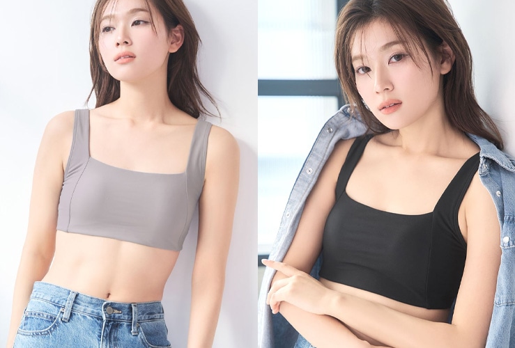 スクエアネック ノンワイヤー 単品ブラジャー