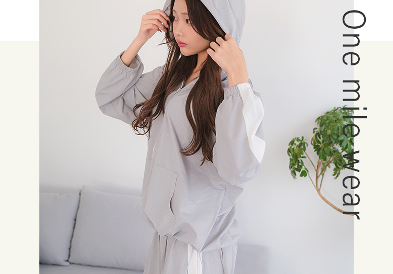 UVカット メッシュ フルジップパーカ 長袖 上下セットのグレー