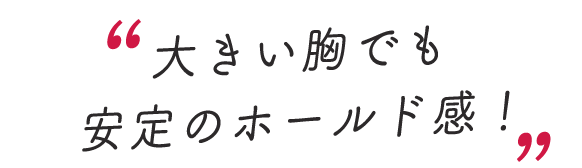 スタッフのレビューコメントを抜粋「大きい胸でも安定のホールド感！」