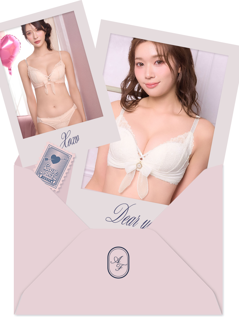 Wパッド構造で、ワイヤー入りブラのような谷間がつくれるノンワイヤーブラが登場！パールジュエリー付きのリボンは、取り外しのできる2WAY仕様です。