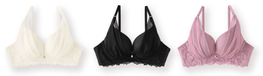 楽なのにふっくらキレイ胸をかなえる「aimerfeel 楽ブラ(R)」から、光沢感のある生地にチュールを被せた透明感のあるデザインが登場