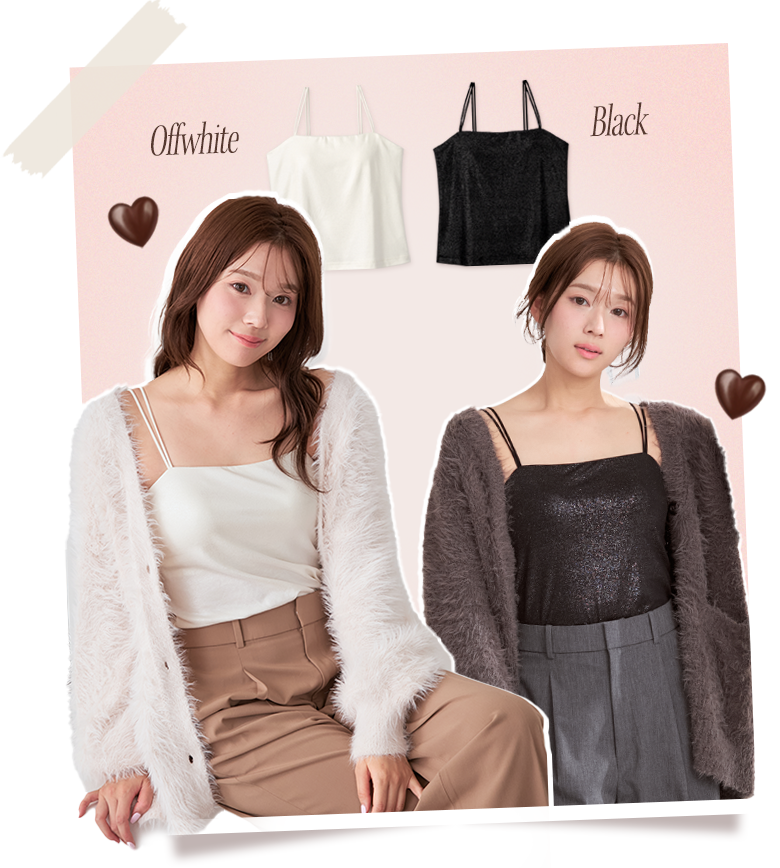 1枚で決まる！下着感ゼロの見せブラトップ。繊細に輝くラメ入り生地と華奢なWストラップで肩紐が見えてもオシャレに着られる！