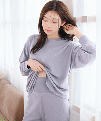 ふんわりワッフル腹巻付き上下セット